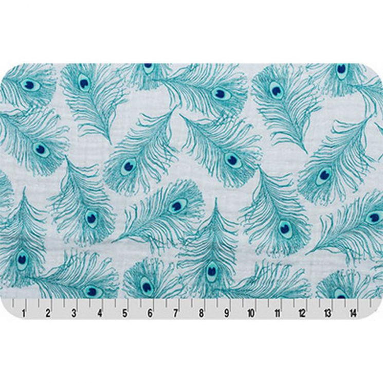 Ткань для пэчворка PEPPY Embrace (марлевка) 120 г/м? 100% хлопок цв.emplumage teal уп.100х125 см