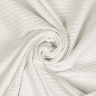 Ткань трикотаж лапша 320 г/м? 62% пэ, 30% вискоза, 8% спандекс шир.160 см арт.С.1906.03 цв.молочный рул.30м