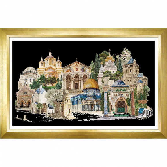 75911_Набор для вышивания "Иерусалим", канва аида (черная) 18 ct 75911_Набор для вышивания "Иерусалим", канва аида (черная) 18 ct
