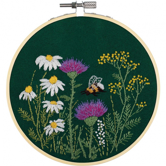Набор для вышивания PANNA Живая картина арт. JK-2233 Шмель и чертополох 13х13 см