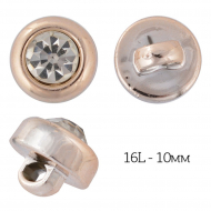 Пуговицы пластик TBY.31 цв. золото 16L-10мм, на ножке, 50шт