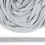 Шнур плоский х/б 15мм турецкое плетение цв.107 св.серый уп.50 м