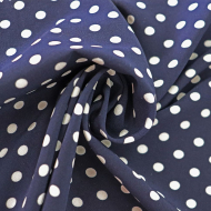 Ткань Софт Ниагара в горошек 80 г/м? 94% полиэстер, 6% спандекс шир.145 см арт.Р.18550.05 цв.05 синий уп.25м