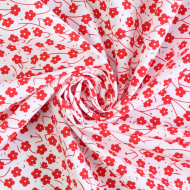 Ткань батист 90 г/м? 100% хлопок шир.145 см арт.Р.20009.02 цв.02 красный уп.25м