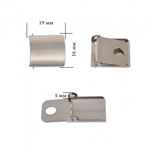 Застежка для бейсболки металлическая арт.TBY-162019-1 разм.16мм цв.никель уп.1000шт