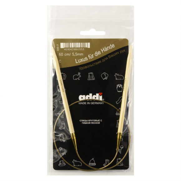 157705_Спицы, круговые, бамбук addiNature BAMBOO №5,5, 60 см