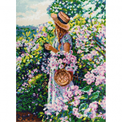 Кристальная мозаика на подрамнике ФРЕЯ арт.ALPD-049 В цветущем саду 30х40 см