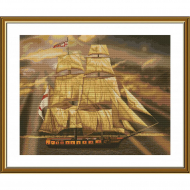 Набор для вышивания мулине НОВА СЛОБОДА арт.РЕ3505 Парусник 35,5х28,3 см