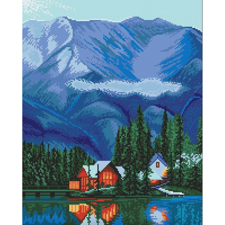 Алмазная мозаика Ah5452 Домик в горах 40х50