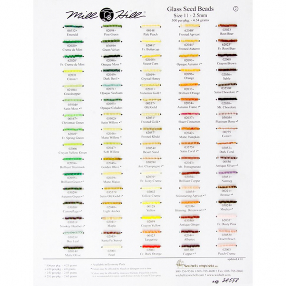 38558_Цветовая карта бисера MILL HILL, карта №2