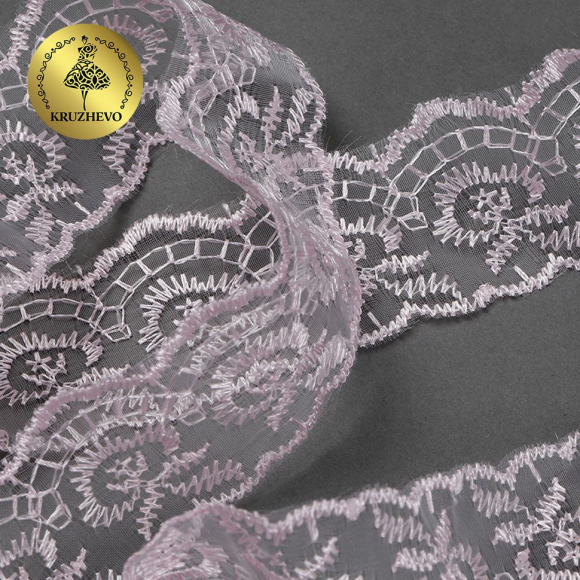 Кружево капрон KRUZHEVO арт.TBS.30010 шир.45мм цв.147 (233) розовый уп.9,14м