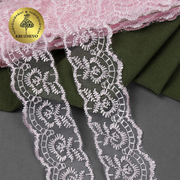 Кружево капрон KRUZHEVO арт.TBS.30010 шир.45мм цв.147 (233) розовый уп.9,14м