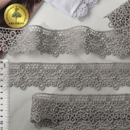Кружево гипюр KRUZHEVO TR.1188 шир.45мм цв.08 серый, уп.9м.