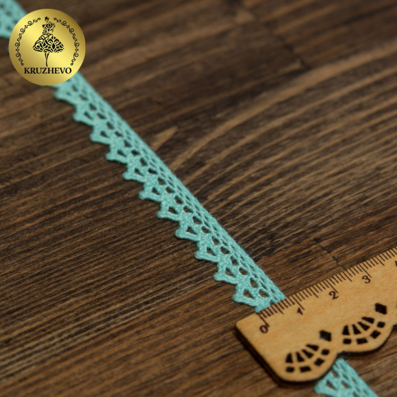 Тесьма вязаная KRUZHEVO 10мм TBY-5036.24 цв.24 мята уп.10м