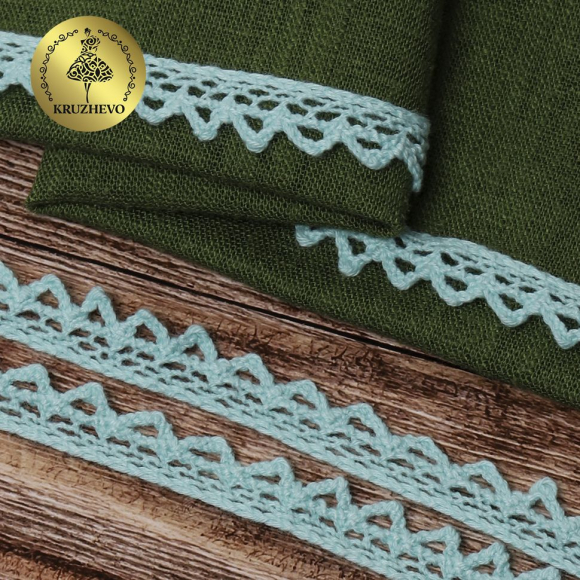 Тесьма вязаная KRUZHEVO 10мм TBY-5036.24 цв.24 мята уп.10м