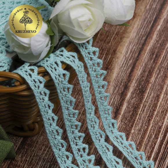 Тесьма вязаная KRUZHEVO 10мм TBY-5036.24 цв.24 мята уп.10м
