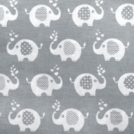 Ткань ранфорс Слоники, арт.WH 1855-v03, 130г/м?,100% хлопок, шир.240см, цв.серый, рул.30м