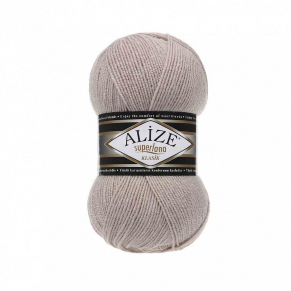 Пряжа для вязания Ализе Superlana klasik (25% шерсть, 75% акрил) 5х100г/280м цв.506 молочно - бежевый