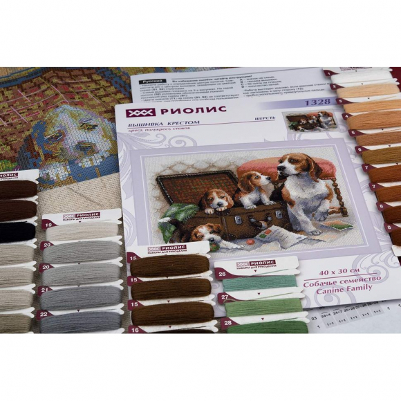 Набор для вышивания РИОЛИС арт.1328 Собачье семейство 40х30 см