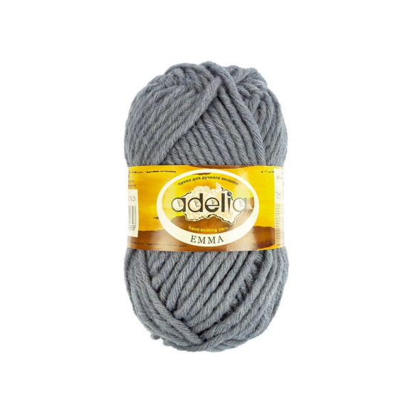 Пряжа ADELIA EMMA (80% акрил, 20% шерсть) 10х50г/50м цв.28 св.серый
