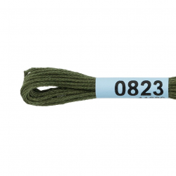 Нитки для вышивания Gamma мулине (0820-3070) 100% хлопок 24 x 8 м цв.0823 т.хаки