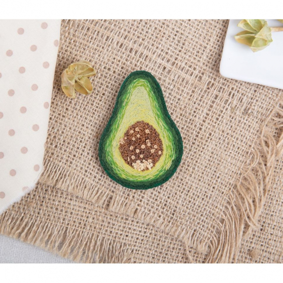 Набор для вышивания PANNA Живая картина арт. JK-2215 Брошь. Авокадо 4,5х6,5 см