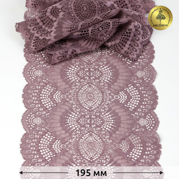 Кружево-стрейч KRUZHEVO арт.TBY.30239 шир.195мм цв.620 морской туман уп.25м