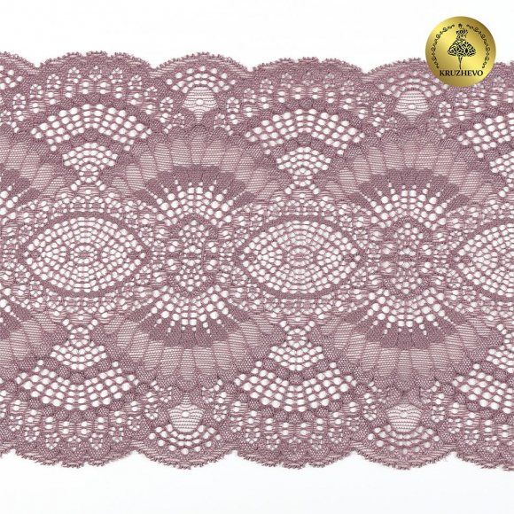 Кружево-стрейч KRUZHEVO арт.TBY.30239 шир.195мм цв.620 морской туман уп.25м