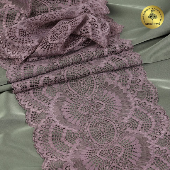 Кружево-стрейч KRUZHEVO арт.TBY.30239 шир.195мм цв.620 морской туман уп.25м