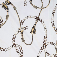 Ткань шелк Армани креп 90 г/м? 97% полиэстер, 3% лайкра шир.148 см арт.T.0366.1 цв.01 белый рул.25м