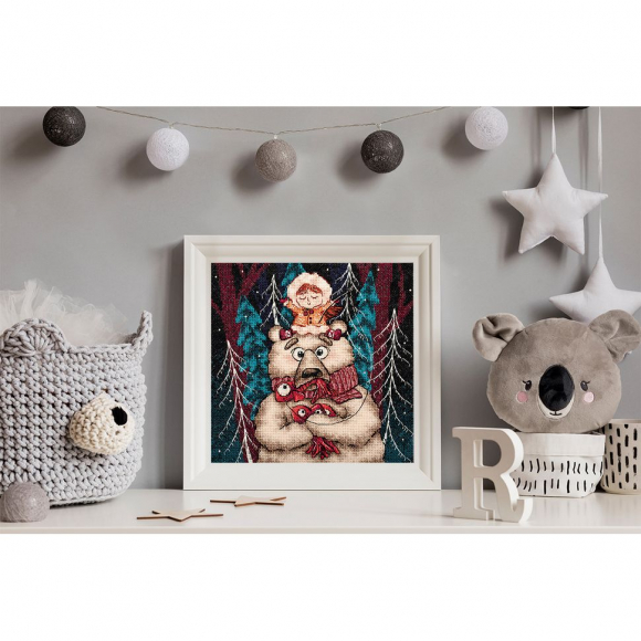 Набор для вышивания PANNA арт. VK-7304 Зимняя рыбалка 17x17 см