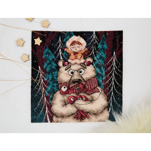 Набор для вышивания PANNA арт. VK-7304 Зимняя рыбалка 17x17 см