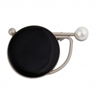 Брошь декоративная TBY.R4543.2 31,7х48мм цв. серебро/черный, уп. 5шт Брошь декоративная TBY.R4543.2 31,7х48мм цв. серебро/черный, уп. 5шт