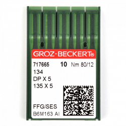 Игла для промышленных швейных машин Groz-Beckert 134/DPX5 FFG  №80 уп.10 шт. арт.717665