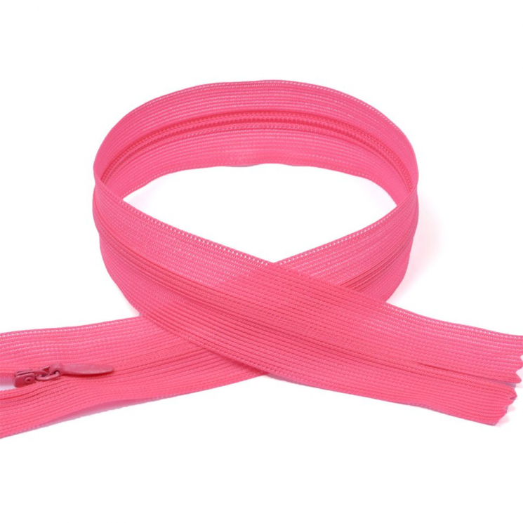 Молния MaxZipper пласт. потайная №3 60см н/р цв.F337 ярк.розовый неон уп.50шт