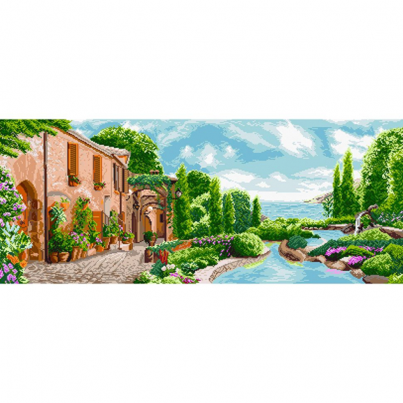 Рисунок на канве МАТРЕНИН ПОСАД арт.40х90 - 1933 Отдых у моря