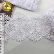Кружево гипюр KRUZHEVO арт.TR.16GB2007 шир.90мм цв.1 белый уп.9м