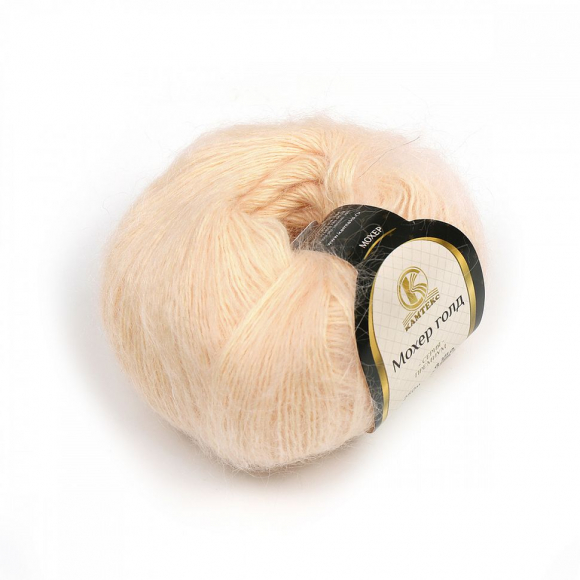 Пряжа для вязания КАМТ Мохер Голд (60% мохер, 20% хлопок, 20% акрил) 10х50г/250м цв.080 экрю