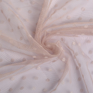 Фатин горошек мягкий шир.160см  100% полиэстер арт.TBY-1907-08 цв.крем диаметр горошин 0,6см рул.15м