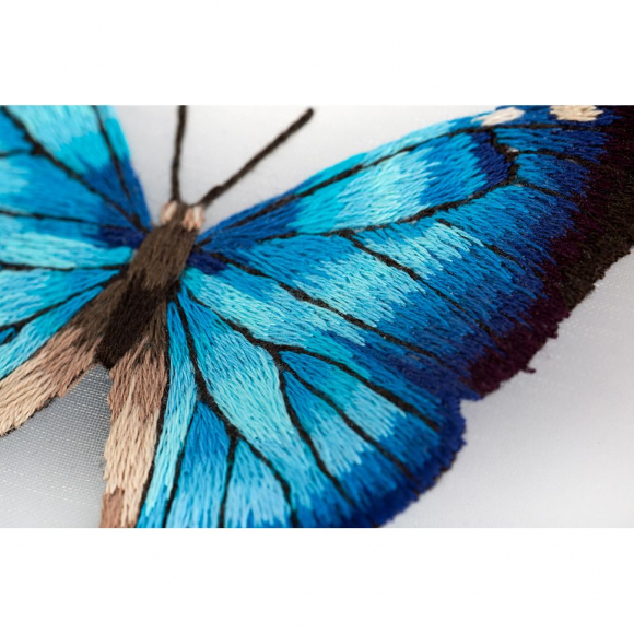 Набор для вышивания PANNA Живая картина арт. PAN.JK-2235 Бабочка. Морфо адонис 13х13 см