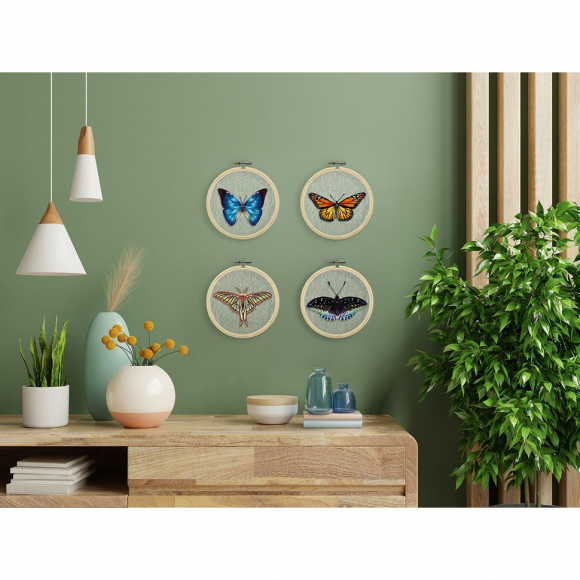 Набор для вышивания PANNA Живая картина арт. PAN.JK-2235 Бабочка. Морфо адонис 13х13 см