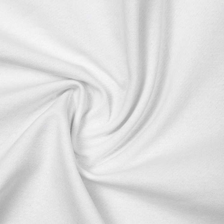 Ткань трикотаж Футер 2х нитка петля 70%хл 25%пэ 5%спан 220г 160см белый уп.3м
