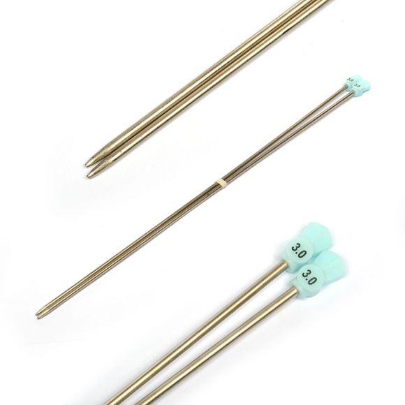 Спицы арт.ВОС-С282 вязальные для вязания с маркир. 3,0мм 34см (2шт) сталь с никелевым покрытием