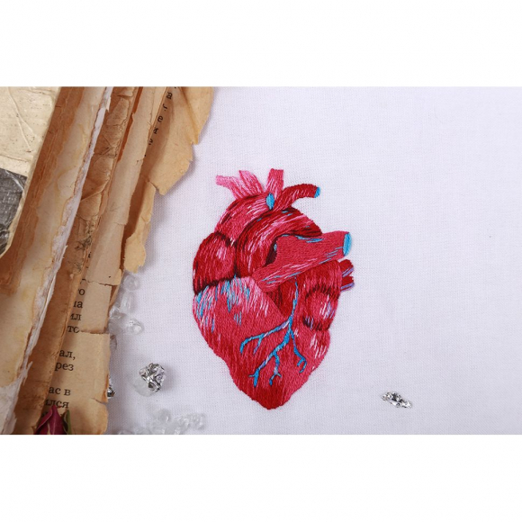Набор для вышивания PANNA Живая картина арт. JK-2195 Анатомическое сердце 5х7,5 см