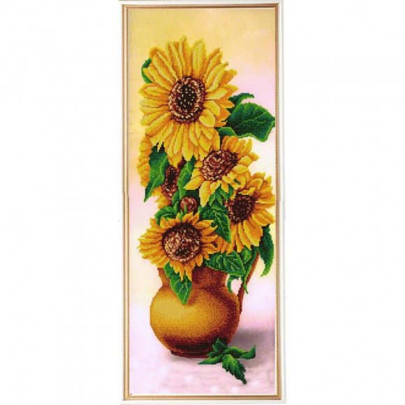 Рисунок на ткани (Бисер) КОНЁК арт. 9956 Подсолнухи в кувшине 25х65 см Рисунок на ткани (Бисер) КОНЁК арт. 9956 Подсолнухи в кувшине 25х65 см