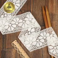 Кружево из мерсеризованного хлопка KRUZHEVO 60мм арт.TR.A411 цв.белый, уп.3м