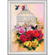 Набор для вышивания BUTTERFLY арт. 136 Клетка в розах 36х25 см Набор для вышивания BUTTERFLY арт. 136 Клетка в розах 36х25 см