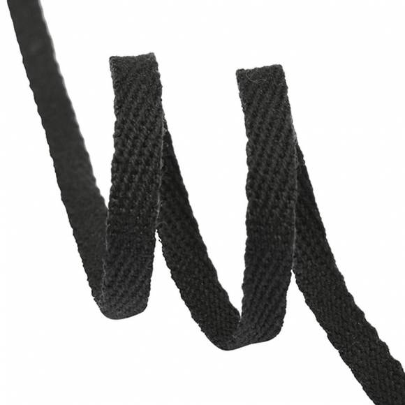 Тесьма киперная 5 мм хлопок 1,9г/м арт.ЛКЭ-5ЧХ-100 цв.черный уп.100м