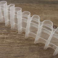 16494_Лента шторная прозрачная, равномерная сборка, 50 мм, цвет белый