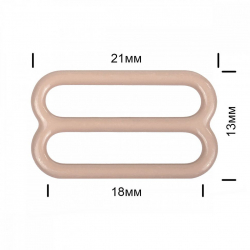 Пряжка регулятор для бюстгальтера металл TBY-57772 18мм цв.S185 серебристый пион, уп.100шт